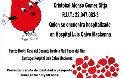 Se necesita sangre para alumno de nuestro Colegio