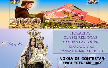 HORARIO DE CLASES REMOTAS Y ORIENTACIONES PEDAGÓGICAS SEMANA DEL 13 AL 17 DE JULIO