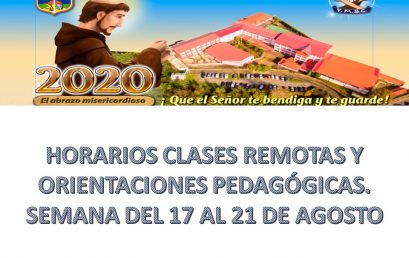 HORARIOS CLASES REMOTAS Y ORIENTACIONES PEDAGÓGICAS