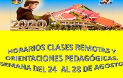 HORARIOS CLASES REMOTAS Y ORIENTACIONES PEDAGÓGICAS